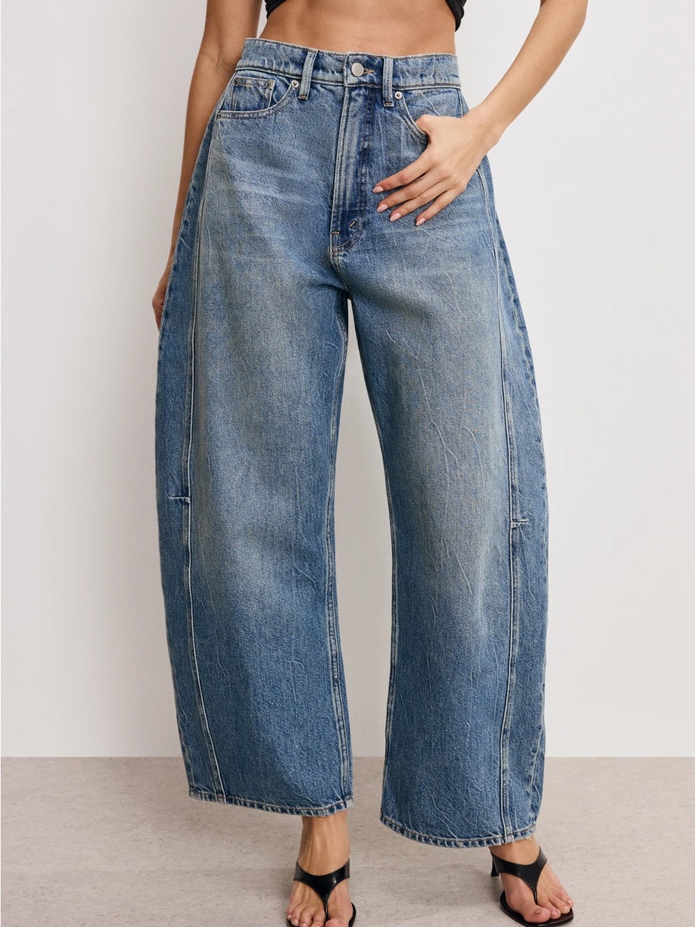 Good American Good Extreme Barrel Jeans - 27